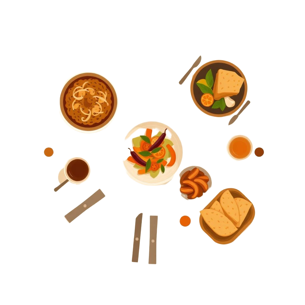 Friends sharing a table of warm Mediterranean dishes